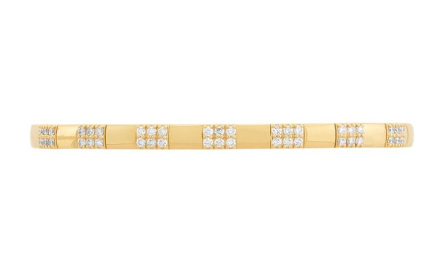 Lady's Yellow 14 Karat Cluster Station Cuff Bracelet Length 7 42 = 0.6