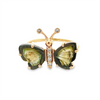 Estate Handcarved Green Tourmaline Butterfly Ring
