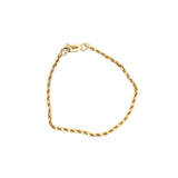 Yellow 14 Karat Rope Chain Bracelet Estate Jewelry Length 7 Gram Weight: 4.05