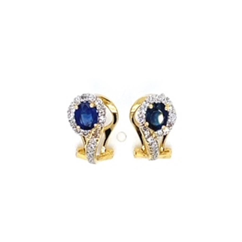 Estate Halo Sapphire Earrings