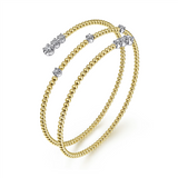 Gabriel & Co. Fashion 14K White-Yellow Gold Diamond Wrap Bangle