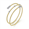 Gabriel & Co. Fashion 14K White-Yellow Gold Diamond Wrap Bangle