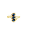 Estate Yellow 10 Karat Split Shank Bypass Sapphire Ring