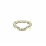 Estate Diamond Chevron Curved Wedding Band