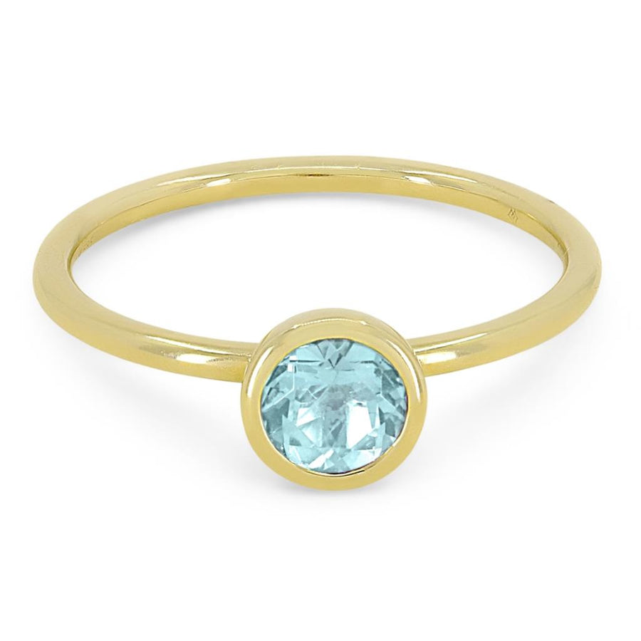 Blue Topaz 14 Karat Yellow Fashion Ring