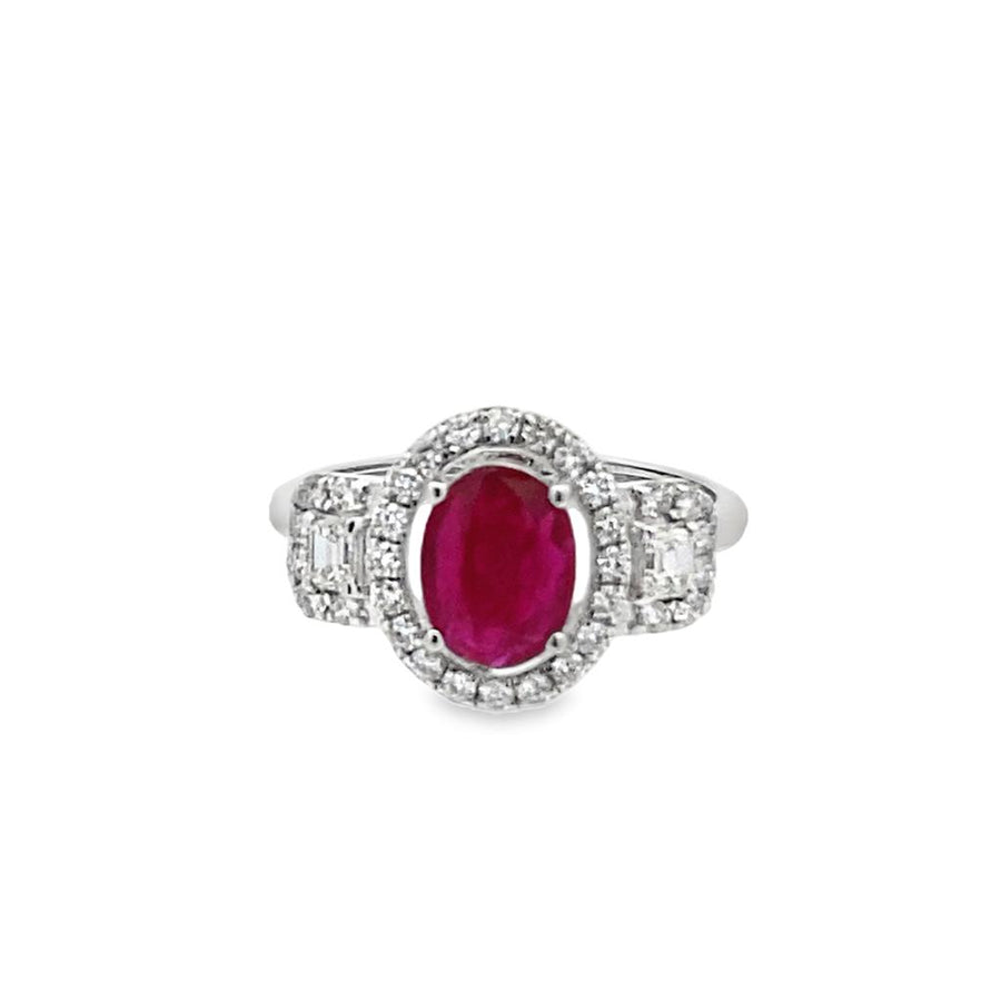 Oval Ruby and Diamond Ring