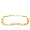 Estate Two-Tone 14 Karat Curb Station Bracelet