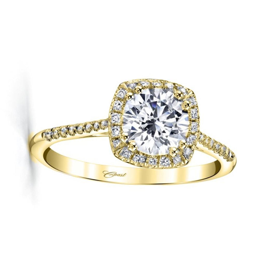 Coast Diamond Cushion Halo Round Center Engagement Ring Mounting