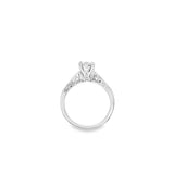 Estate Filligree Cathedral Princess Cut Solitaire Engagement Ring