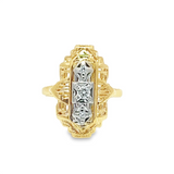 Estate Two-Toned Vintage Three Stone Ring