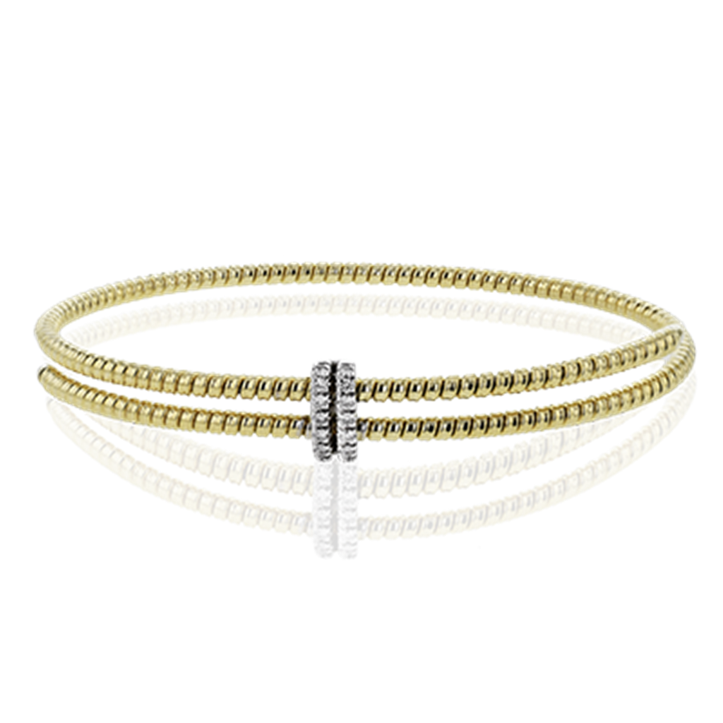 Lady's Two-Tone 18 Karat Beaded Bangle Bracelet