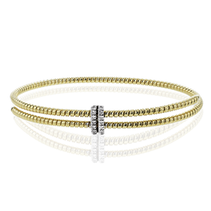 Lady's Two-Tone 18 Karat Beaded Bangle Bracelet