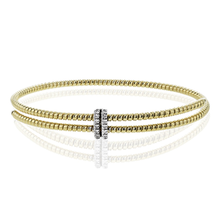 Lady's Two-Tone 18 Karat Beaded Bangle Bracelet