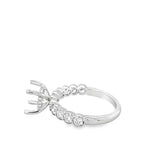 Lady's White 18 Karat Hidden Halo Bezel Shank Ring Size 6.75 26 = 0.96