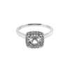 Lady's White 18 Karat Halo Ring