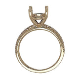 Lady's Yellow 14 Karat Straight Band Semi-Mount Ring Size 6.5 With 18