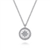 Gabriel & Co. Fashion Sterling Silver Round Star Pendant Necklace