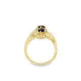 Estate Yellow 10 Karat Split Shank Bypass Sapphire Ring