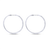 Gabriel & Co. Fashion 14K White Gold 40mm Round Classic Diamond Hoop Earrings