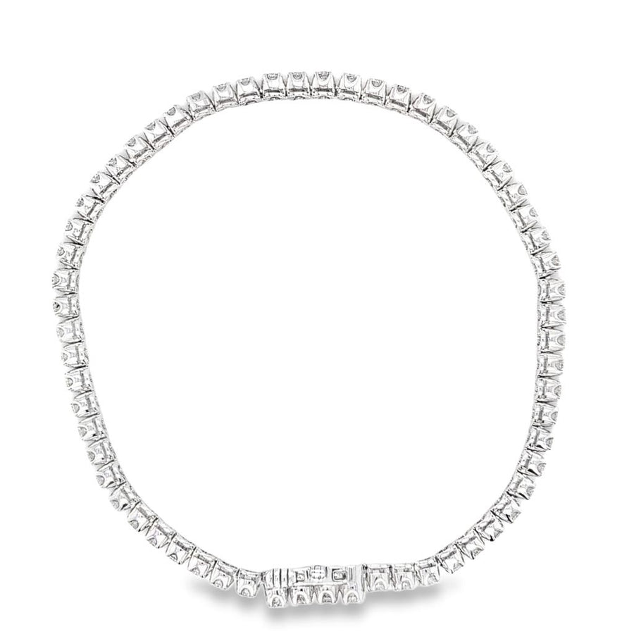 Lady's White 14 Karat Tennis Bracelet Length 7 With 62 = 1.98Twt Round