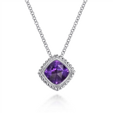 Gabriel & Co. Silver 925 Sterling Silver Bujukan Amethyst Pendant Necklace