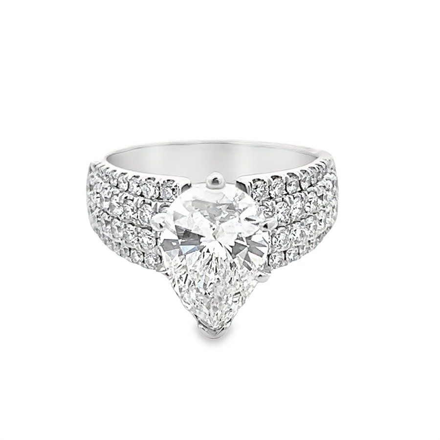 Estate GIA Certified Pear Shape Diamond Engagement Ring