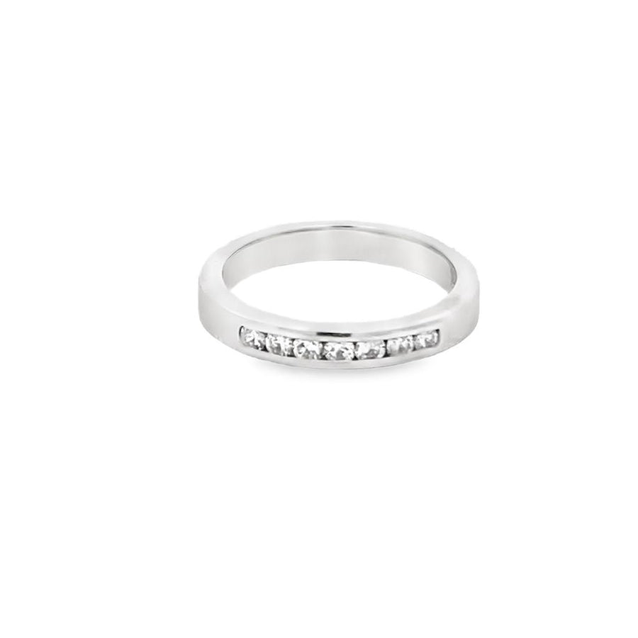 White 14 Karat channel set diamond band