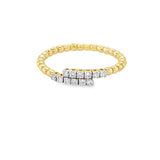 Lady's Yellow 14 Karat Beaded Bypass Flexible Fashion Ring Size 7.5 12