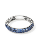 Sterling Silver JH Essentials 3.5mm Pave Band John Hardy Round Blue Sa