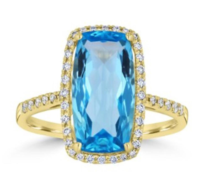 Blue Topaz 14 Karat Yellow Fashion Ring