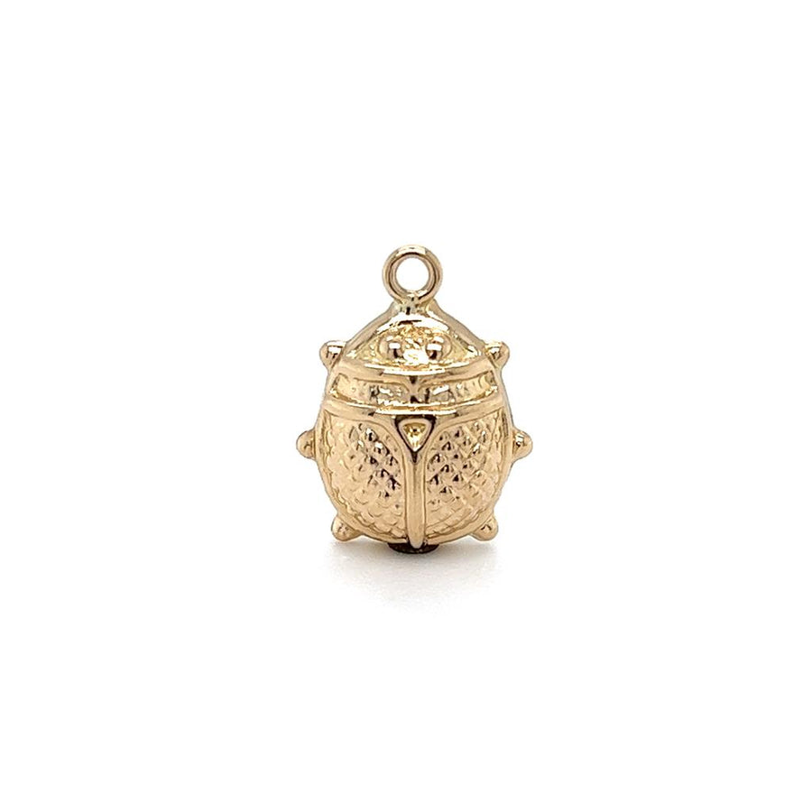 Yellow 14 Karat Scarab Charm Estate Jewelry Gram Weight: 1