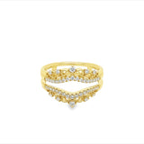Yellow 18 Karat Wave Curved Vintage Ring Wrap/Guard