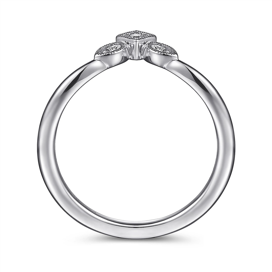 Gabriel & Co. 14K White Gold Diamond Curved Anniversary Band - 0.06 ct