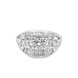 Estate Diamond Baguette & Round Fashion Ring