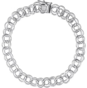 Sterling Silver Double Link Bracelet Length 7 Designer: Rembrandt Char