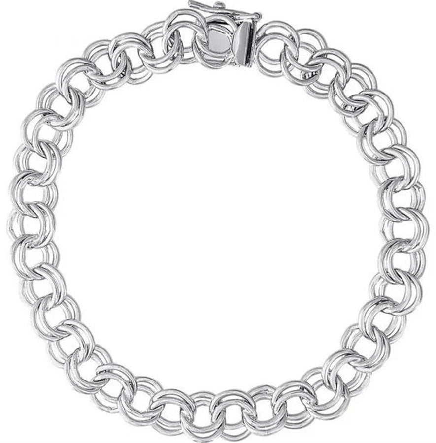 Sterling Silver Double Link Bracelet Length 7 Designer: Rembrandt Char