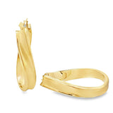 Yellow 14 Karat Satin 7.50X42mm Twist Hoop Earrings Estate Jewelry Gra