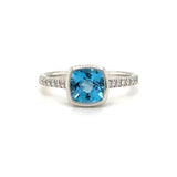 Blue Topaz 14 Karat White Fashion Ring