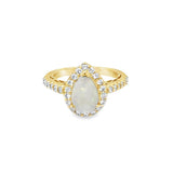 Pear Shape Opal Diamond Halo Ring