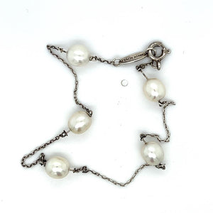 Estate Tiffany & Co. Tin Cup Pearl Bracelet