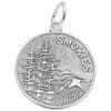Rembrandt Charms Smokies Mountain Scene Disc Charm Sterling Silver