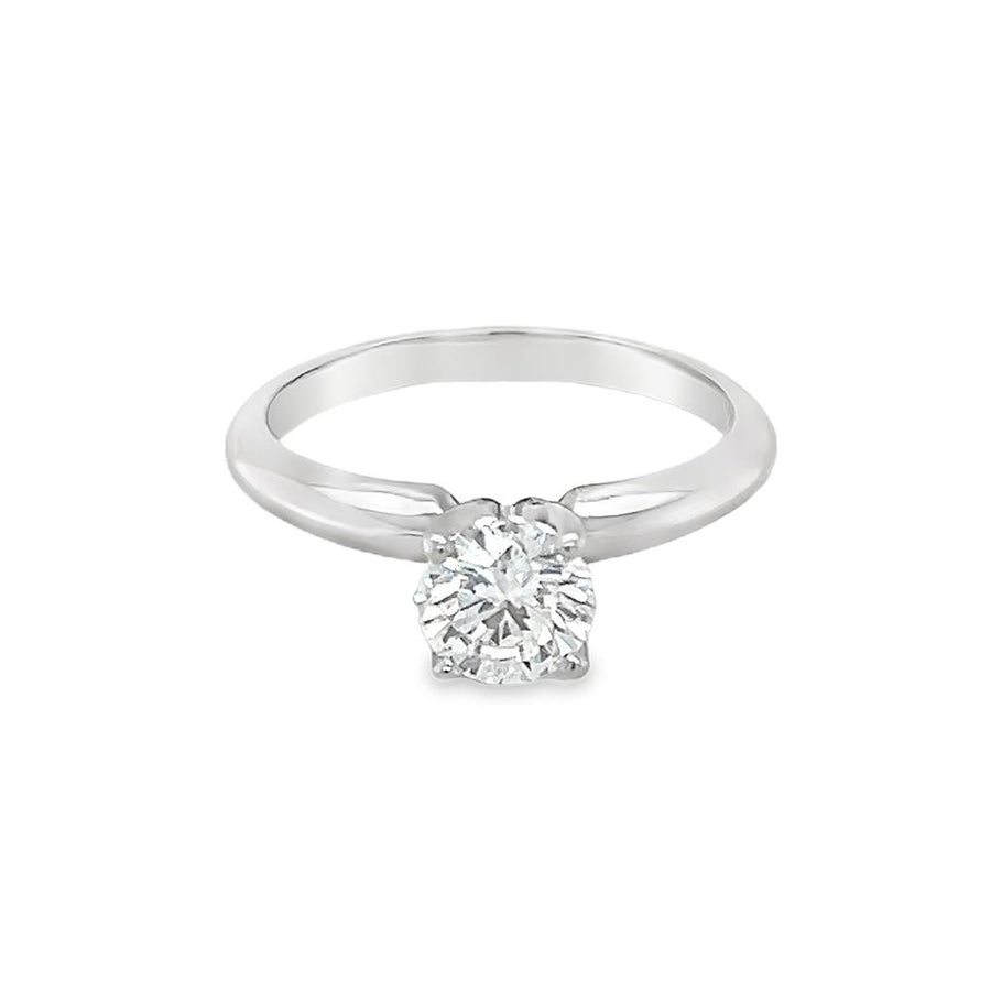 White Platinum 4-Prong Solitaire Engagment Ring