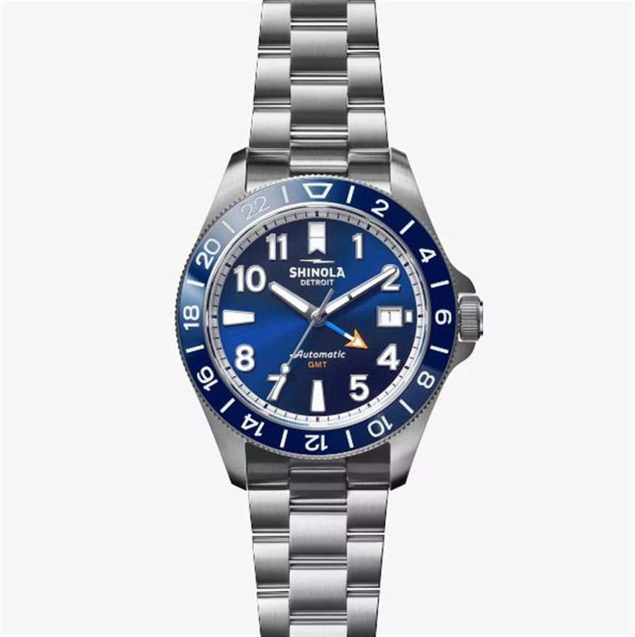 The Monster GMT Automatic Watch with Navy Face and Stainless Steel Bracelet