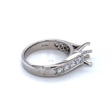 Lady's White 18 Karat Prong/Channel Ring