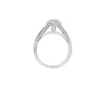 White 14 Karat Cushion Halo Engagement Ring with a Hidden Halo and Acc