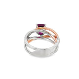 Grape Garnet and Diamond Criss Cross Ring