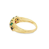 Estate 3 Row Ruby, Sapphire, And Emerald Band