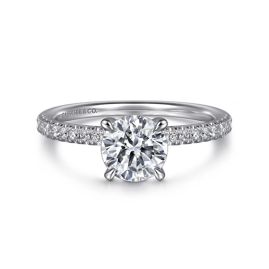 Gabriel & Co. Stasia - 14K White Gold Round Diamond Engagement Ring Mounting