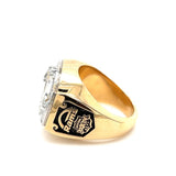 Estate Lady St. Louis Rams Superbowl XXXIV 14KT Yellow Gold Ring with .38ctw accent diamonds, 23.29grams.