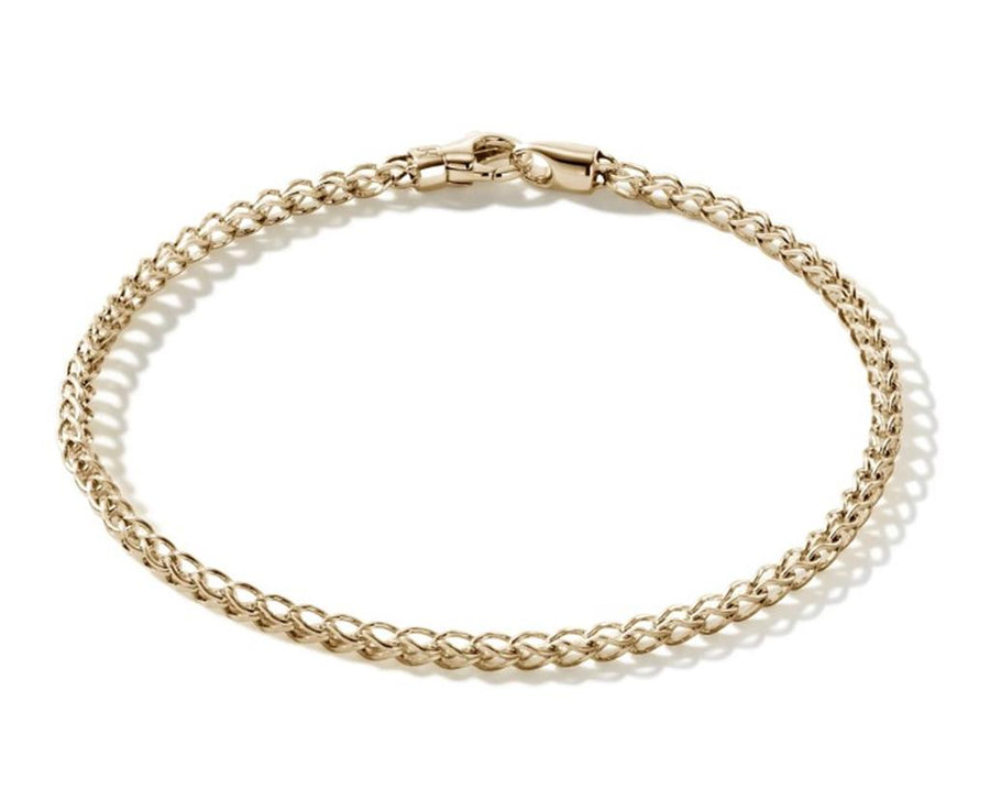 Yellow 14 Karat Gold 2.3mm Surf Bracelet with Lobster Clasp Size UM Jo